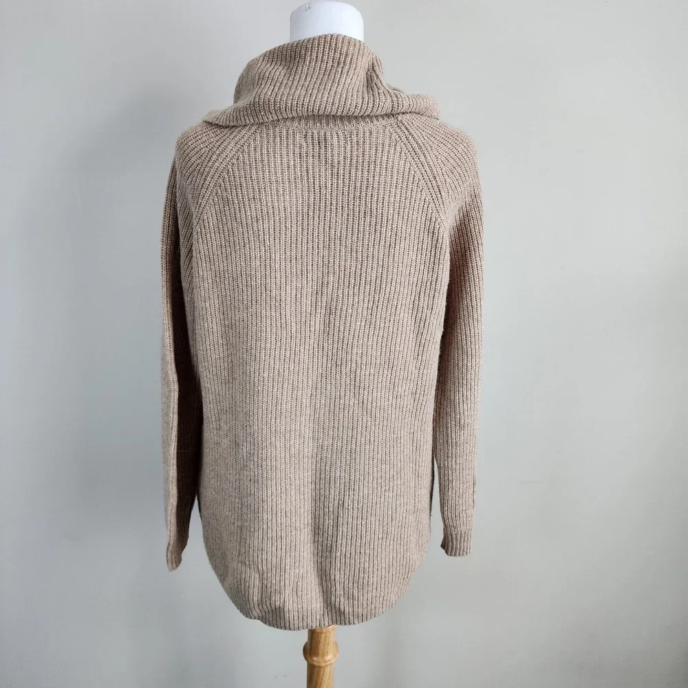 Tahari Cowl Neck Sweater Womens Small Merino Wool Blend Rib Knit Tunic Luxury - Picture 5 of 16